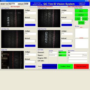 Tire Vision Color Stripe Determination Using DVT-Cognex